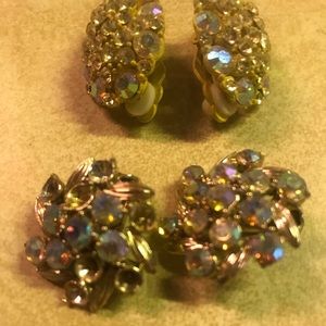 Antique clip earrings bundle two
